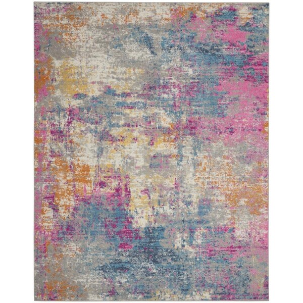 Homeroots 7 x 10 in. Abstract Rectangle Area Rug Ivory & Multi Color 385716 - main